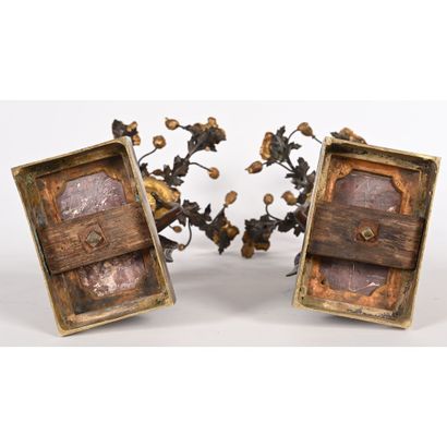 PAIR OF EMPIRE CANDELABRES in bronze with...