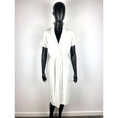 Jil SANDER. Robe manches courtes en coton...