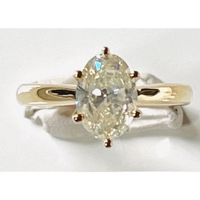 BAGUE en or jaune 585°/°° ornée d’un diamant...