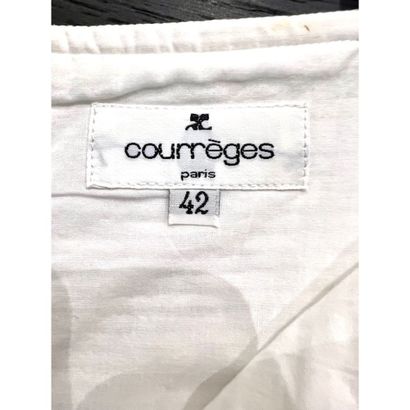 COURREGES. Robe droite sans manche en coton...