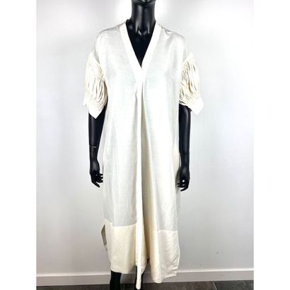 Jil SANDER. Robe longue en viscose et lin...