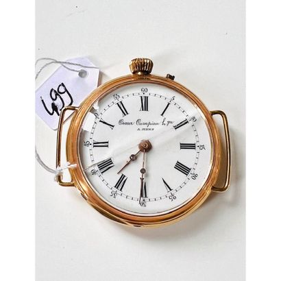 MONTRE DE GOUSSET en or 750°/°°. (Verre cassé)....