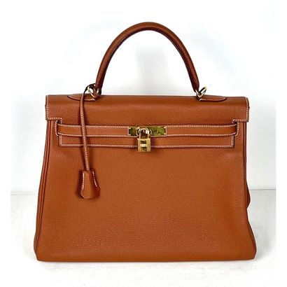 HERMES 2014.Sac Kelly (35cm) en cuir grainé...