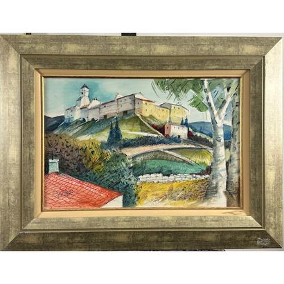 LEVIER Charles (1920-2003). «Village fortifie...