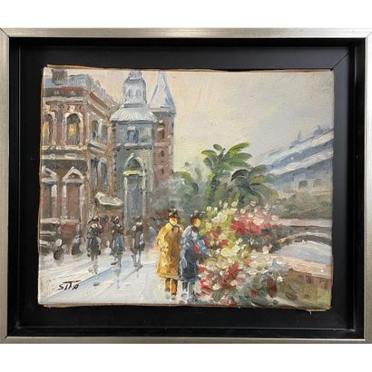 SITA Walter (1975-). «Rue enneigee ». Huile...