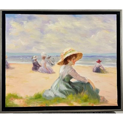 VAN DER BRUGGEN Bérend (1914-). «Sur la plage...