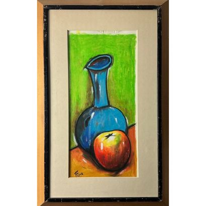 COOK Juan (1948-). «Vase bleu a la pomme...