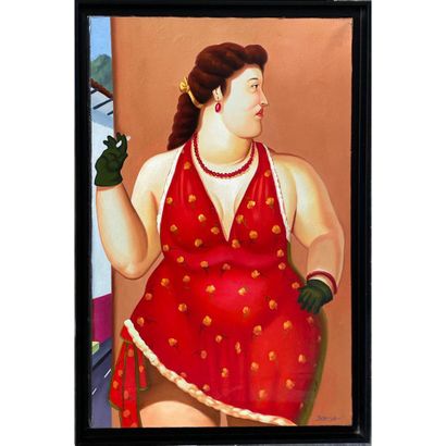 BOKOSA Thea (XX ème siecle). «La robe rouge...