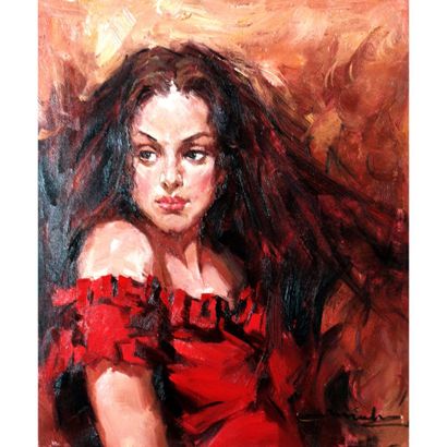 JOSIAH Mérida (1976-). «Jeune femme brune...