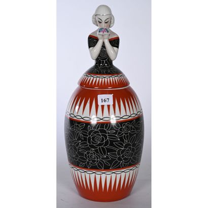 ROBJ Paris. Polychrome porcelain covered...