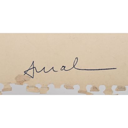 FRANÇOIS ARNAL (1924-2012). Black and burgundy-red...