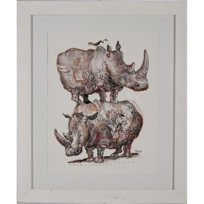 RONEL Christophe. (Né en 1964). «Rhinocéros»....