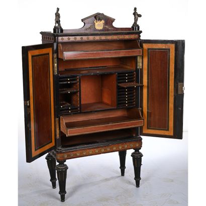 SMOKER'S CABINET in veneered wood with 2...