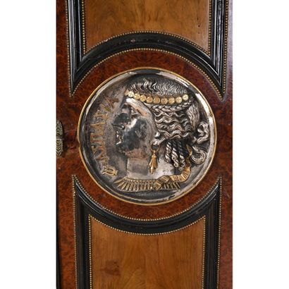 SMOKER'S CABINET in veneered wood with 2...