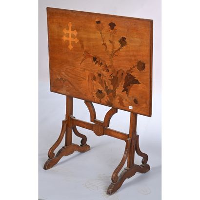 GALLE Emile in NANCY. TABLE with folding...