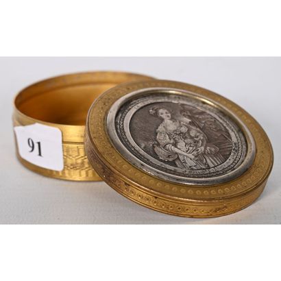 Gilded and guilloché metal PILLO BOX decorated...