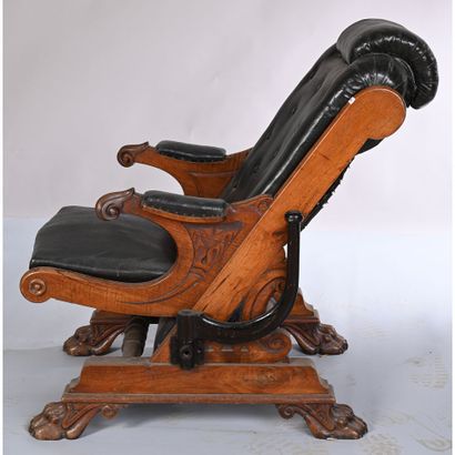 RARE DENTIST CHAIR with reclining seat. Claw...