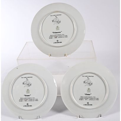 DALI Salvador. SET OF 3 porcelain ASSIETTES...