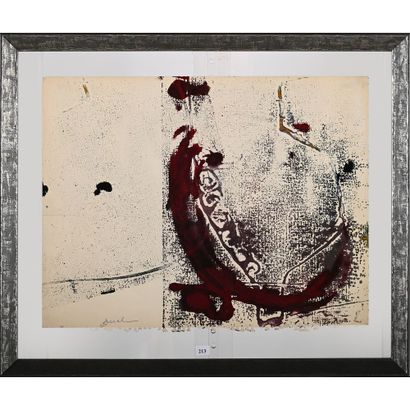 FRANÇOIS ARNAL (1924-2012). Black and burgundy-red...