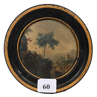 MINIATURE depicting an animated lakescape....