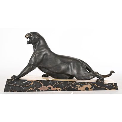 PLAGNET. Sculpteur français début XXè. «Panthère...
