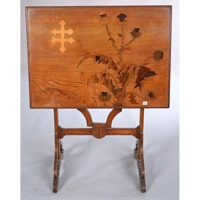 GALLE Emile in NANCY. TABLE with folding...