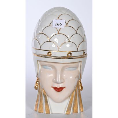 ROBJ Paris. Covered porcelain box depicting...