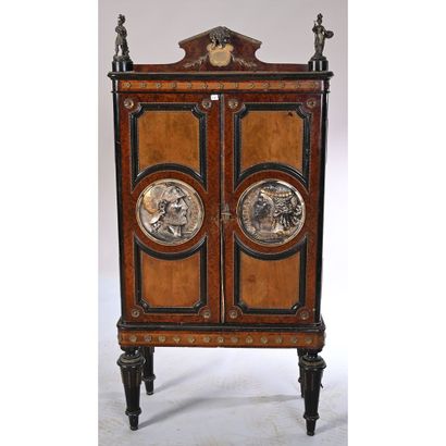 SMOKER'S CABINET in veneered wood with 2...