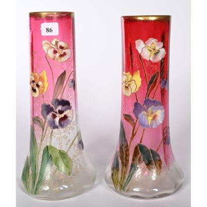 MONTJOI-SAINT-DENIS. PAIR OF grooved tubular...