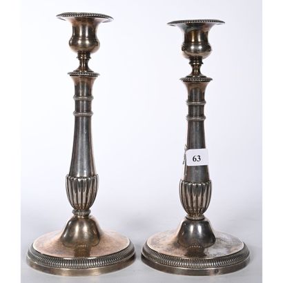 PAIR OF RESTAURATION CANDLES in hallmarked...