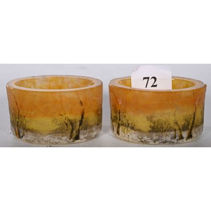 DAUM in NANCY. PAIR OF VERY SMALL CUPS in...