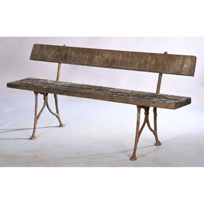 BANC d’extérieur à piètement en fonte dans...