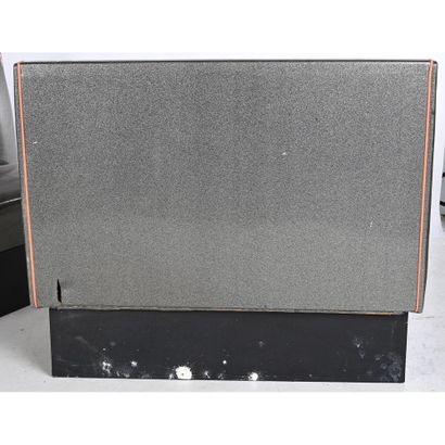 PAIR OF BISTROT BANQUETTES in skai with period...