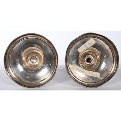 PAIR OF RESTAURATION CANDLES in hallmarked...