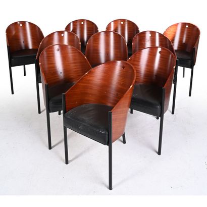 STARC Philippe. SERIE DE 10 FAUTEUILS Costes...