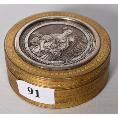Gilded and guilloché metal PILLO BOX decorated...