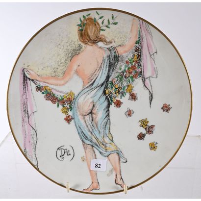 DALI Salvador. SET OF 3 porcelain ASSIETTES...