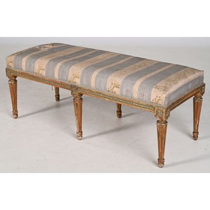 Rectangular LOUIS XVI BANQUETTE in gilded...