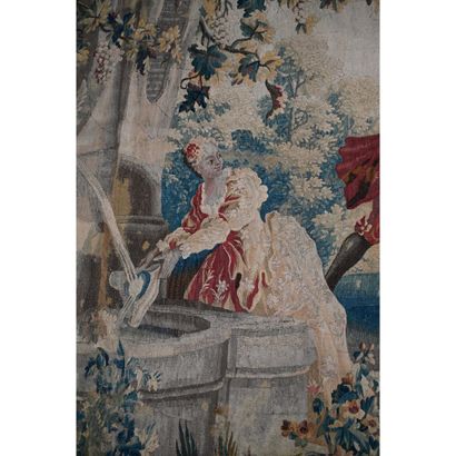 AUBUSSON. JOLIE TAPISSERIE en laine et soie...