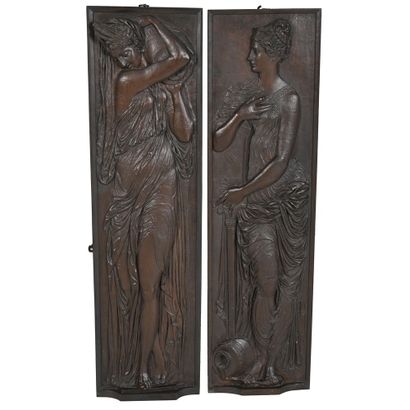 BARBEDIENNE. After Goujon. PAIR OF bronze...