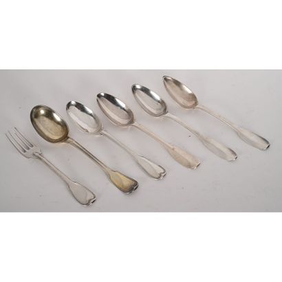 SMALL COLLECTION OF 4 SPOONS and a FORK in...