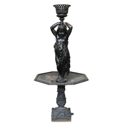 IMPORTANT FOUNTAIN in black and grey lacquered...
