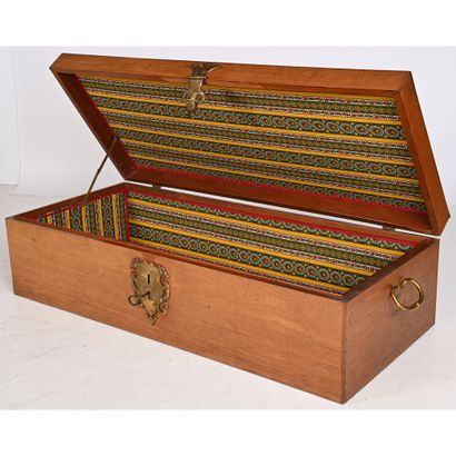 LARGE mahogany chest with gilt patina bronze...