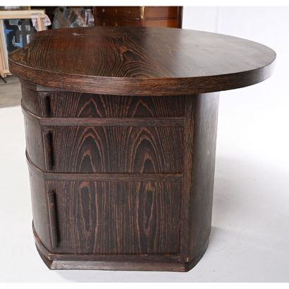1940's DESKTOP in ceruse black oak veneer....