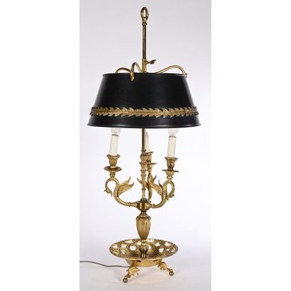 EMPIRE STYLE LAMP in bronze with swan-neck...