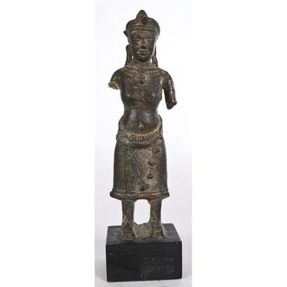 DIVINITY in bronze. (Missing arms). Khmer...