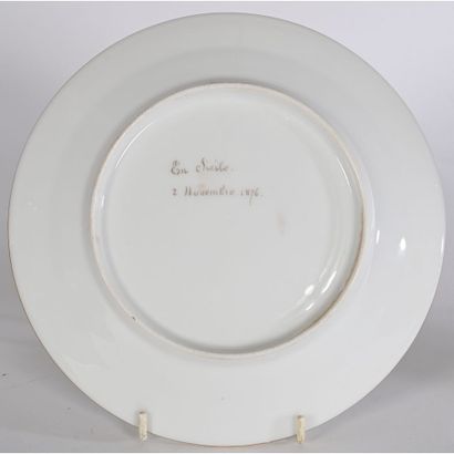 Porcelain ASSIETTE decorated with a view...