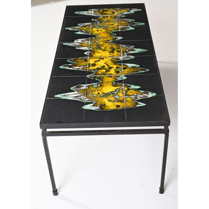 BELARTI J. Ceramic tile LOW TABLE with abstract...