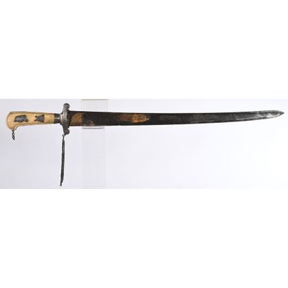 DAGUE DE CHASSE LOUIS XV à poignée en os...