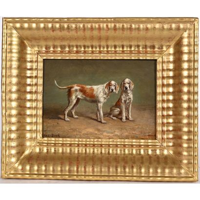 VAN BERK. (Hollande XIXè). «Chiens de vénerie»....